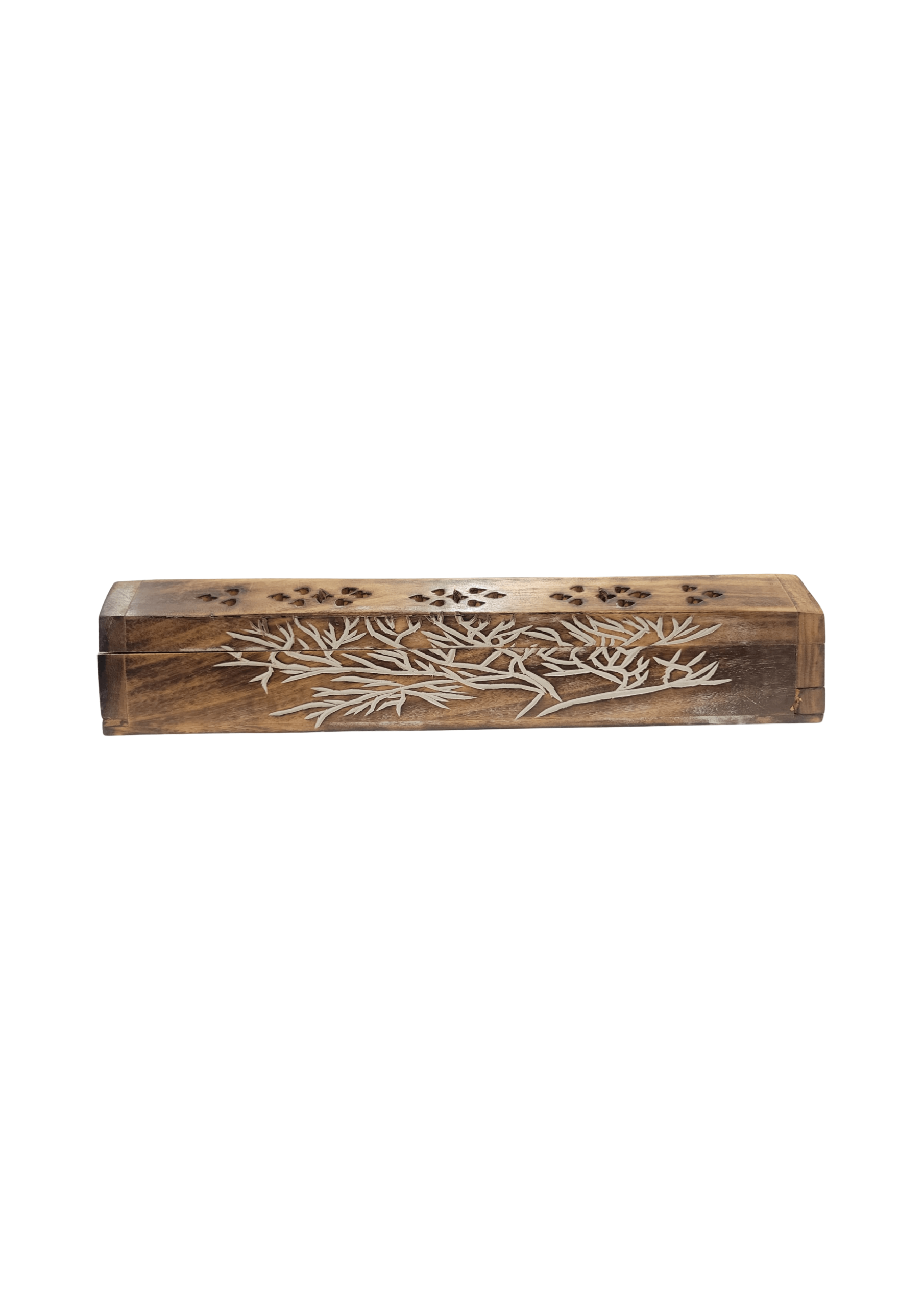 CB 07 Carved Branches Incense Coffin Box - Front
